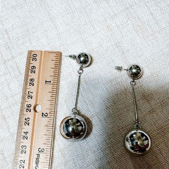 Silver geo dangle earrings N559 - Picture 4 of 4